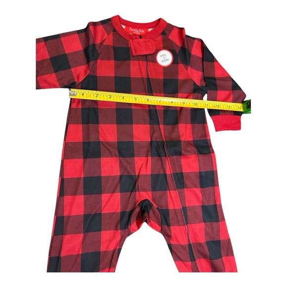 Macy's Family PJs T SZ 12 months Christmas 1PC Pajama Buffalo Check Red NWT - Picture 6 of 12